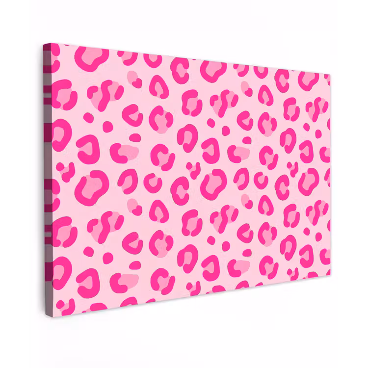 Dierenprint - Patroon - Abstract - Modern - Roze Tuinposter op houten frame 2 cm dik klein -3d