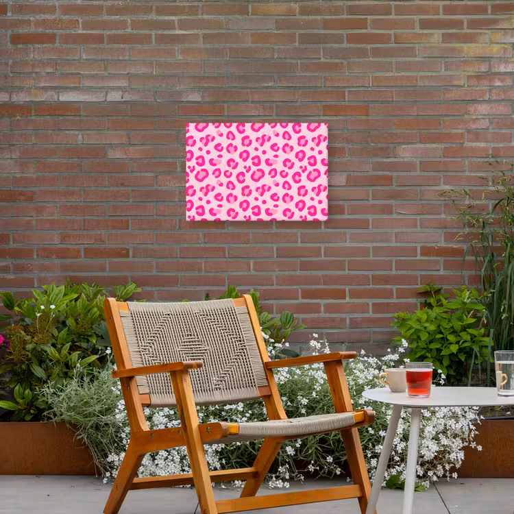 Dierenprint - Patroon - Abstract - Modern - Roze Tuinposter op houten frame 2 cm dik klein -sfeer3