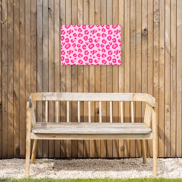 Dierenprint - Patroon - Abstract - Modern - Roze Tuinposter op houten frame 2 cm dik klein -sfeer4