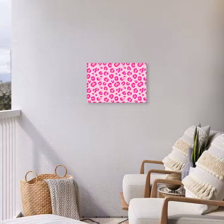 Dierenprint - Patroon - Abstract - Modern - Roze Tuinposter op houten frame 2 cm dik klein -sfeer1