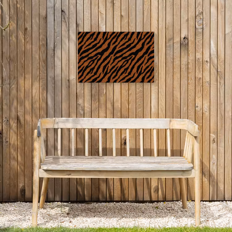 Tijger - Zwart - Vacht Tuinposter op houten frame 2 cm dik klein 845 -sfeer4