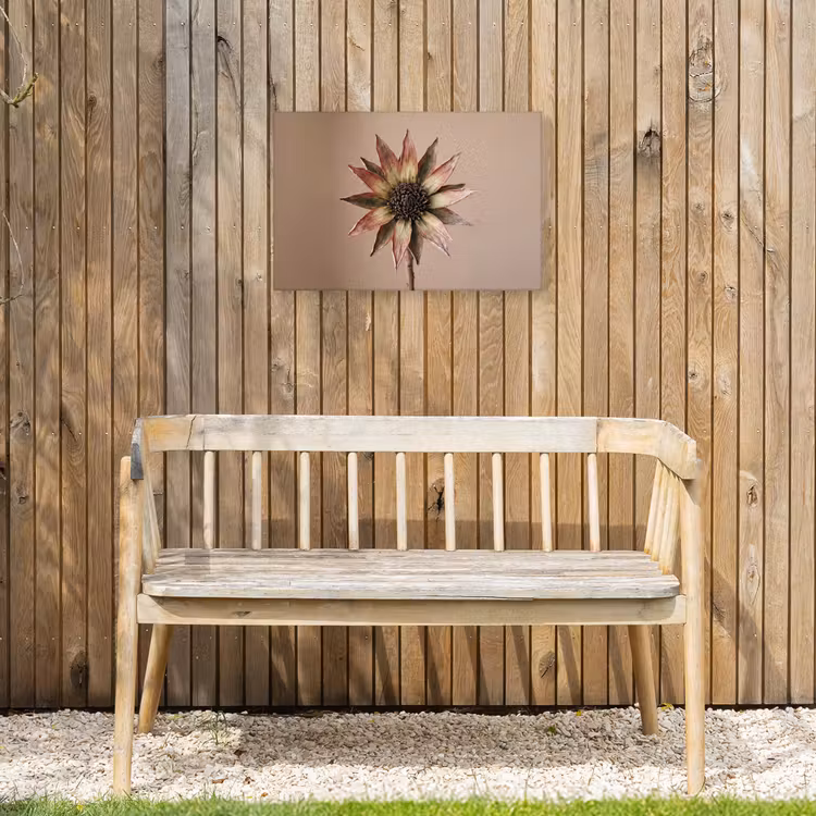 Droogbloem - Protea - Vintage - Beige - Rustiek Tuinposter op houten frame 2 cm dik klein -sfeer4