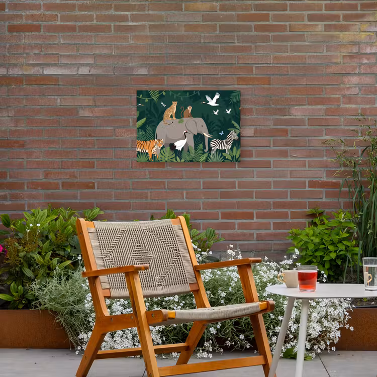 Tropisch - Jungle - Groen Tuinposter op houten frame 2 cm dik klein -sfeer3
