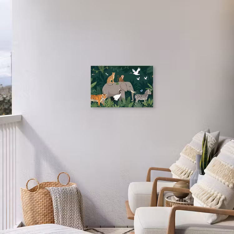 Tropisch - Jungle - Groen Tuinposter op houten frame 2 cm dik klein -sfeer1