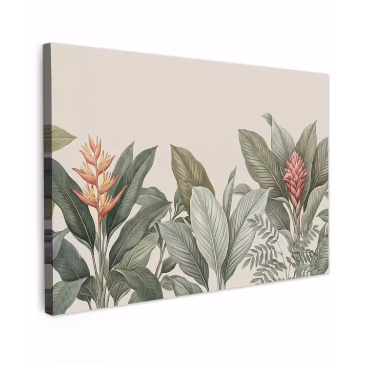 Tropisch - Planten - Modern - Groen Tuinposter op houten frame 2 cm dik klein -3d