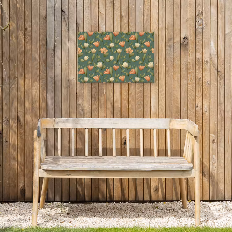 Tulpen - Botanisch - Groen Tuinposter op houten frame 2 cm dik klein 845 -sfeer4