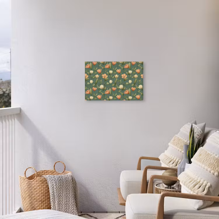 Tulpen - Botanisch - Groen Tuinposter op houten frame 2 cm dik klein 845 -sfeer1