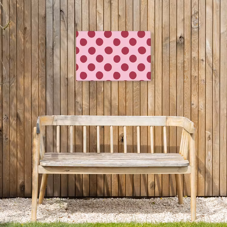 Stippen - Patroon - Bordeaux Tuinposter op houten frame 2 cm dik klein 845 -sfeer4