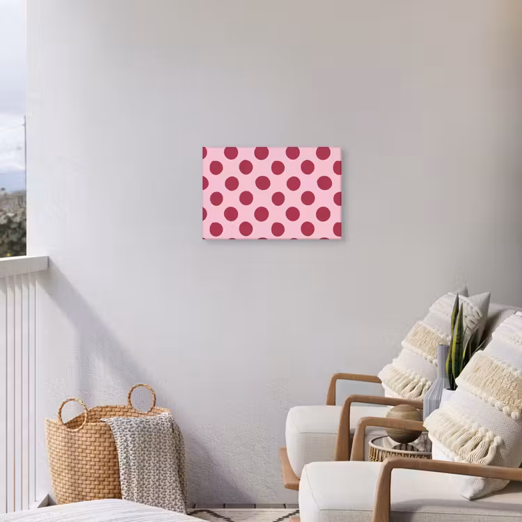 Stippen - Patroon - Bordeaux Tuinposter op houten frame 2 cm dik klein 845 -sfeer1
