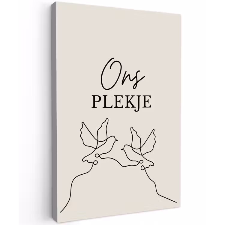 Ons Plekje met Vogels Tuinposter op houten frame 2 cm dik klein -3d
