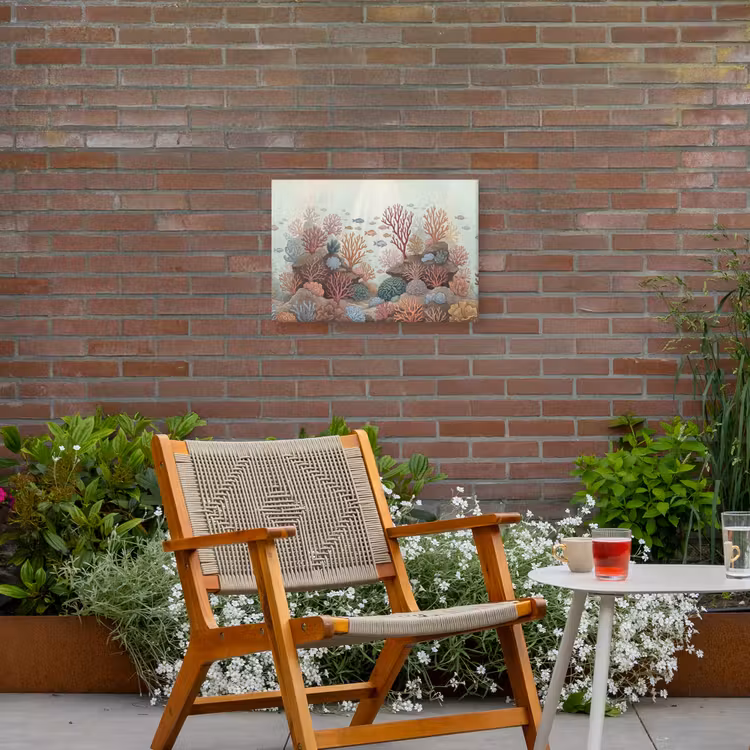Onderwater - Koraal - Vis - Natuur Tuinposter op houten frame 2 cm dik klein -sfeer3