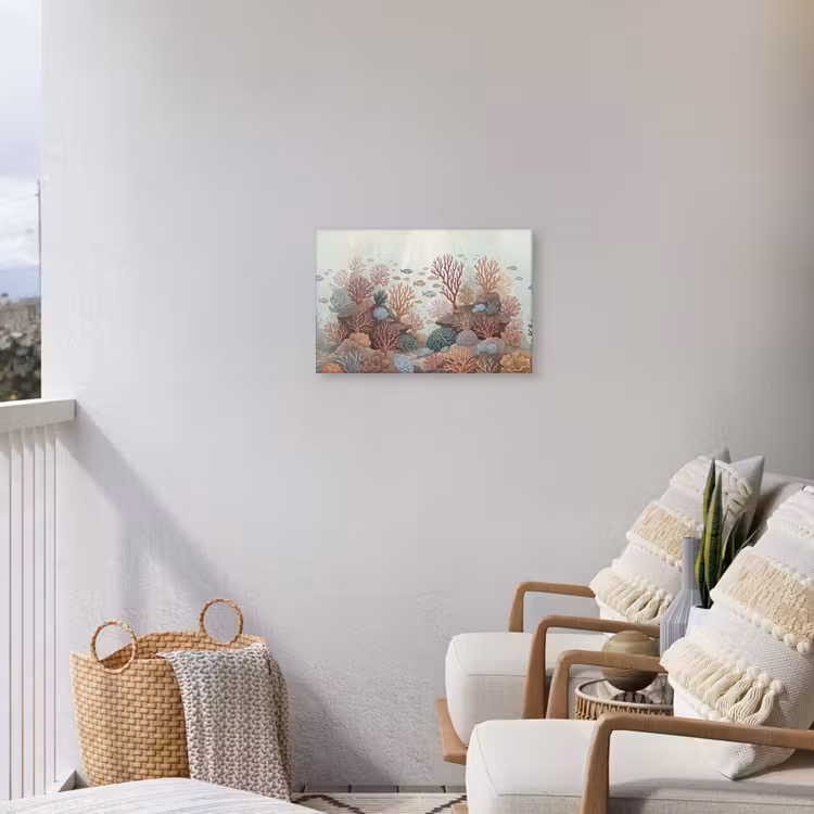 Onderwater - Koraal - Vis - Natuur Tuinposter op houten frame 2 cm dik klein -sfeer1
