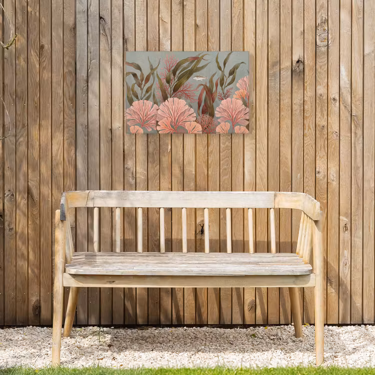 Onderwater - Planten - Vis - Vintage - Groen Tuinposter op houten frame 2 cm dik klein -sfeer4