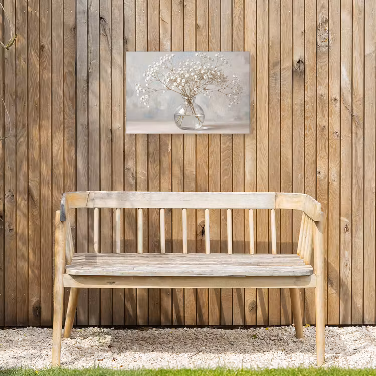 Vaas - Gipskruid - Wit Tuinposter op houten frame 2 cm dik klein -sfeer4