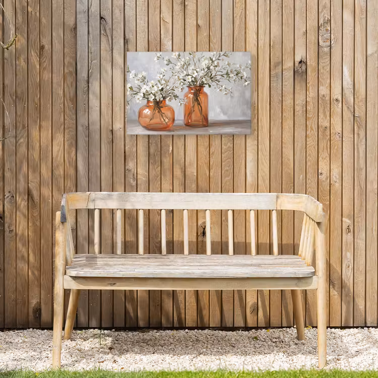 Vazen - Bloemen - Oranje Tuinposter op houten frame 2 cm dik klein -sfeer4