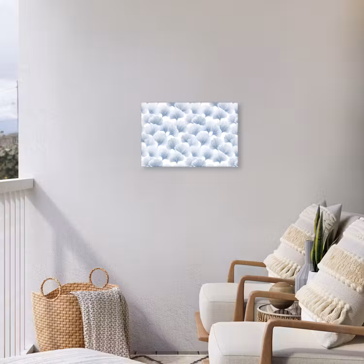 Waaier - Modern - Blauw Tuinposter op houten frame 2 cm dik klein 845 -sfeer1