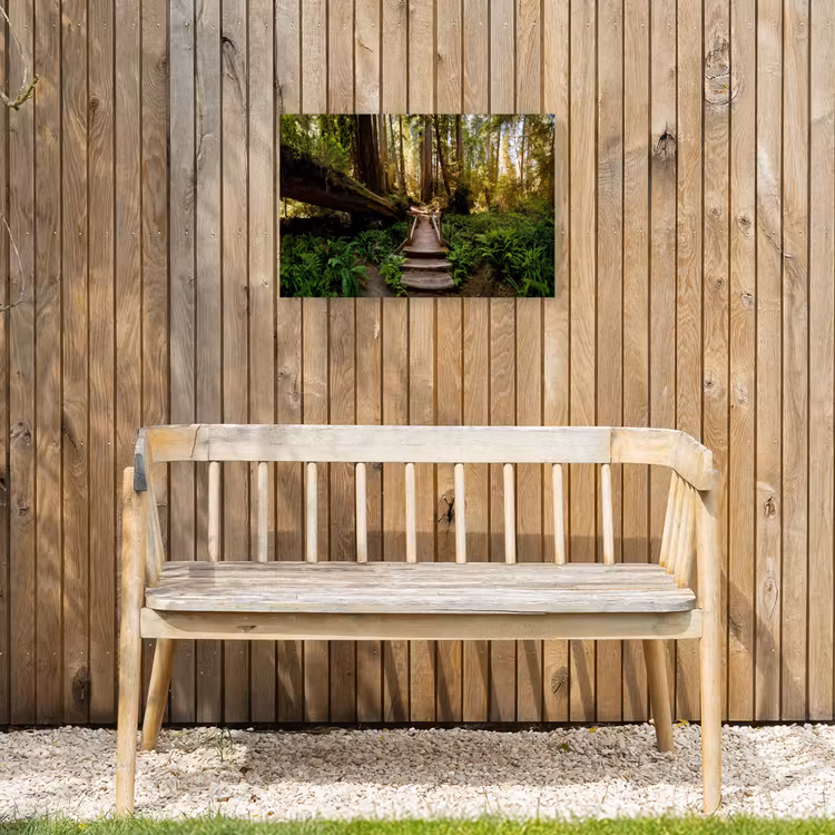 Verloren Brug in het Woud Tuinposter op houten frame 2 cm dik klein -sfeer4
