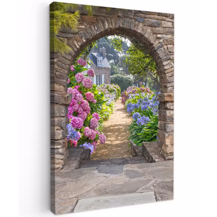 Verstopte tuin Tuinposter op houten frame 2 cm dik klein -3d