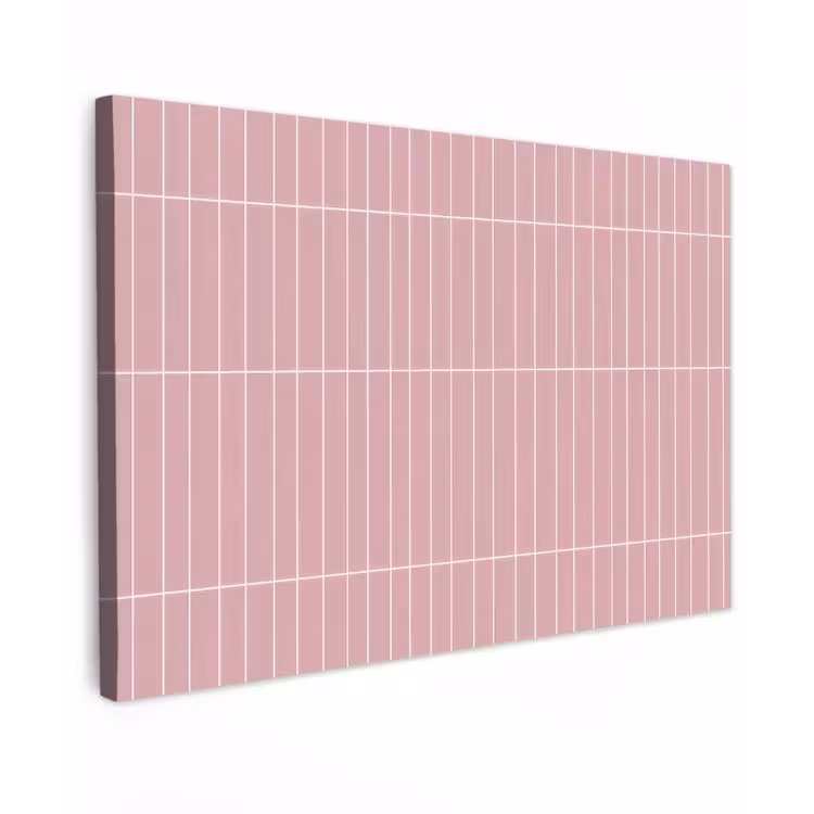 Verticaal - Wandtegel - Lichtroze Tuinposter op houten frame 2 cm dik klein 845 -3d