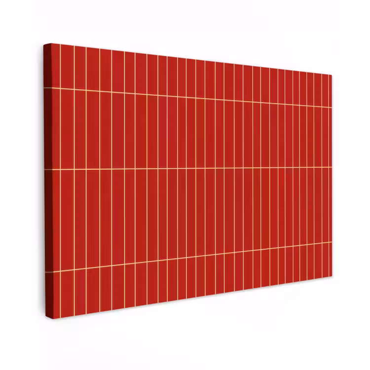 Verticaal - Wandtegel - Helderrood Tuinposter op houten frame 2 cm dik klein 845 -3d