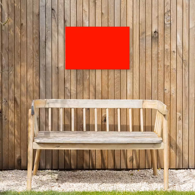 Vibrant - Vermilion - Rood Tuinposter op houten frame 2 cm dik klein 845 -sfeer4