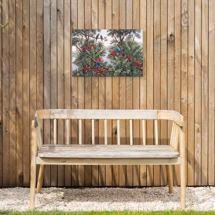 Vogel - Jungle - Natuur - Mozaïek - Groen Tuinposter op houten frame 2 cm dik klein -sfeer4