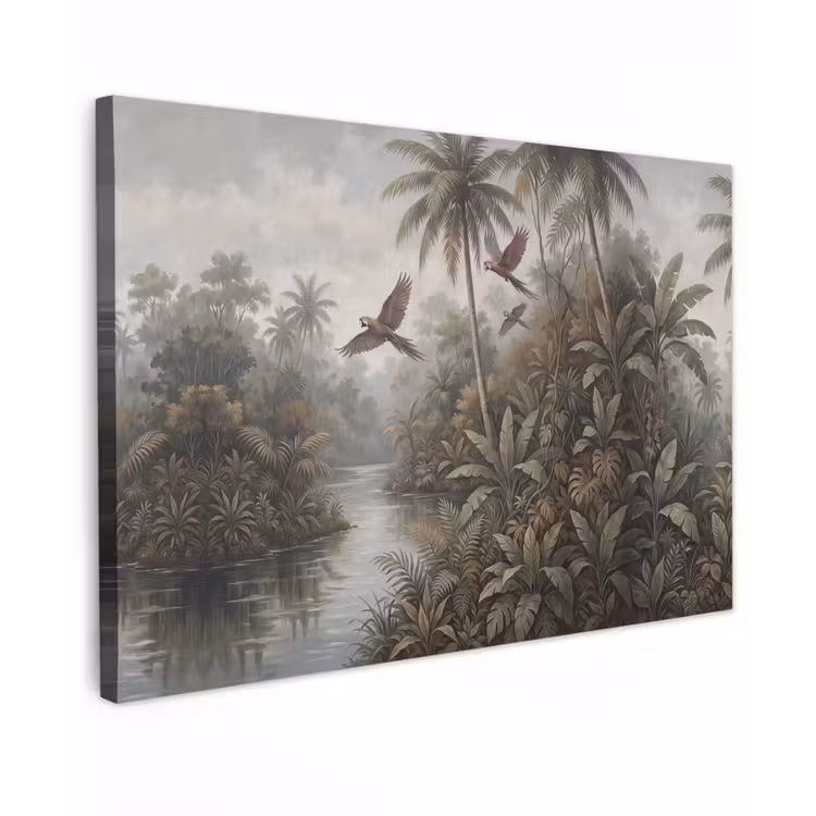 Vogel - Vliegend - Tropisch - Landschap - Klassiek Tuinposter op houten frame 2 cm dik klein -3d
