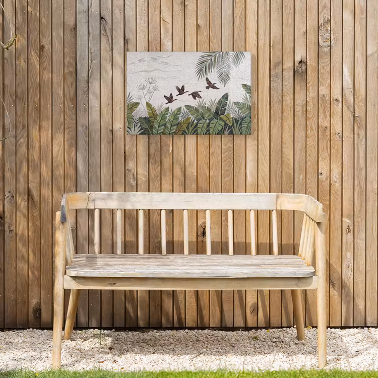 Vogel - Vliegend - Tropisch - Mozaïek - Groen Tuinposter op houten frame 2 cm dik klein -sfeer4