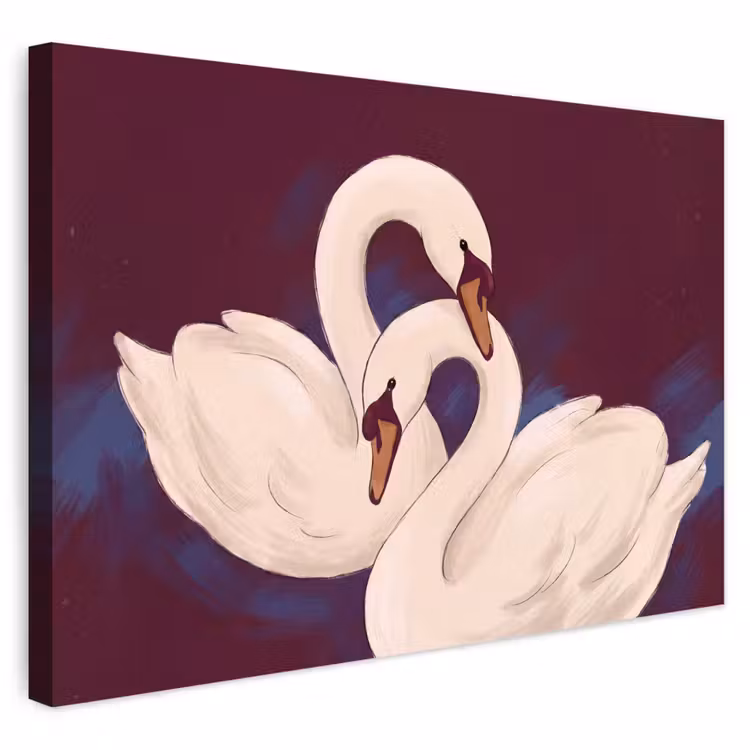 Vogel - Koppel - Liefde - Abstract - Wit Tuinposter op houten frame 2 cm dik klein -3d