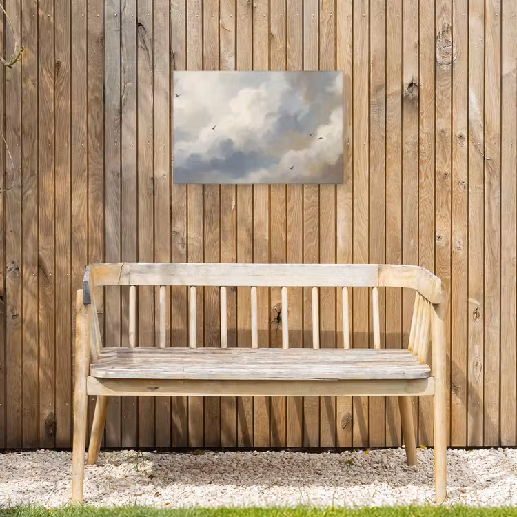 Vogel - Wolken - Natuur - Modern - Grijs Tuinposter op houten frame 2 cm dik klein -sfeer4