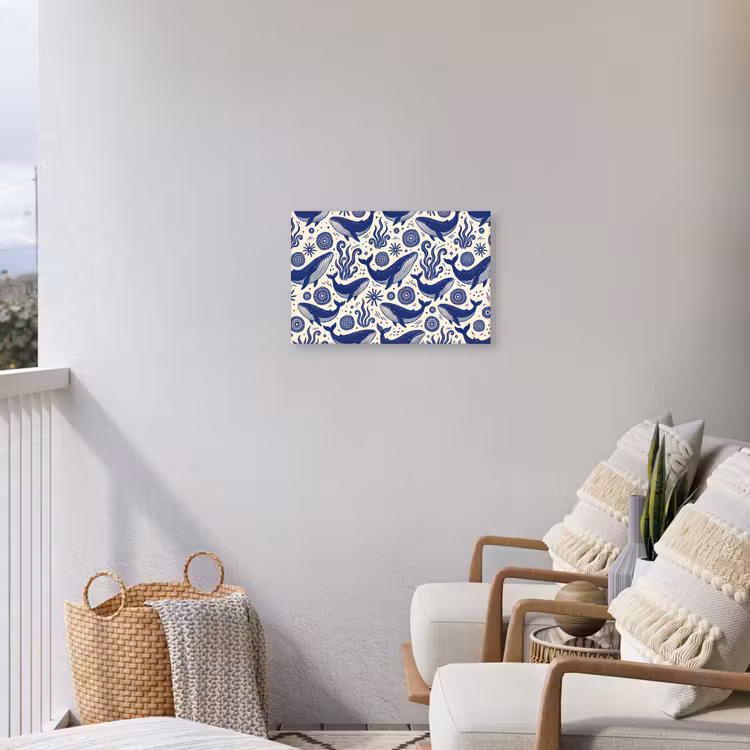 Walvis - Onderwater - Dieren - Abstract - Blauw Tuinposter op houten frame 2 cm dik klein -sfeer1