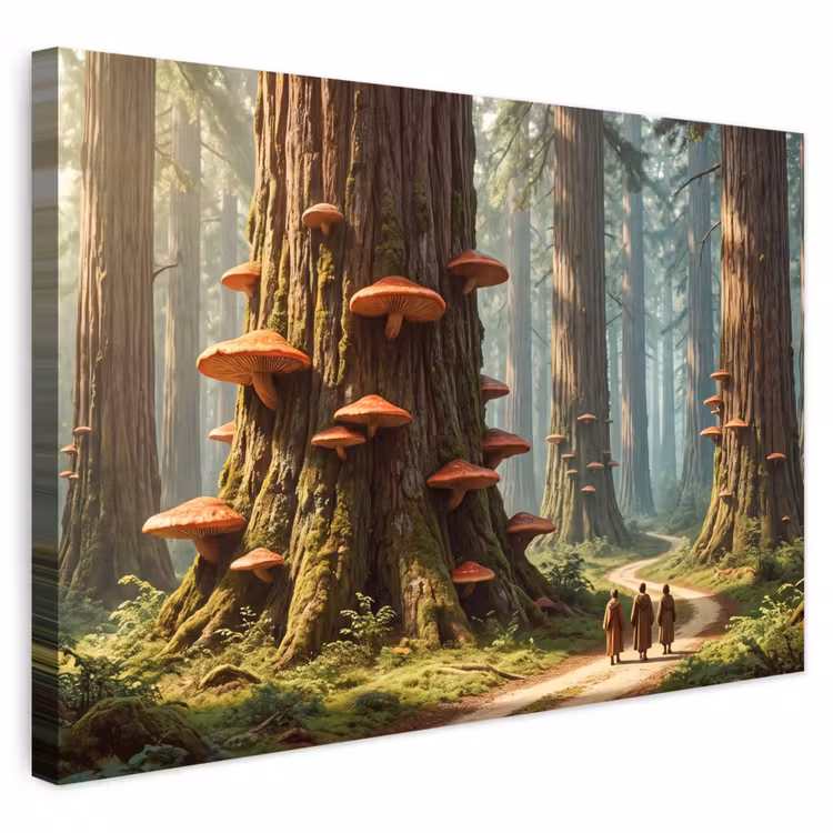 Outdoor Leinwand - Wald – Bäume – Natur - Bos - Bomen - Natuur Tuinposter op houten frame 2 cm dik klein