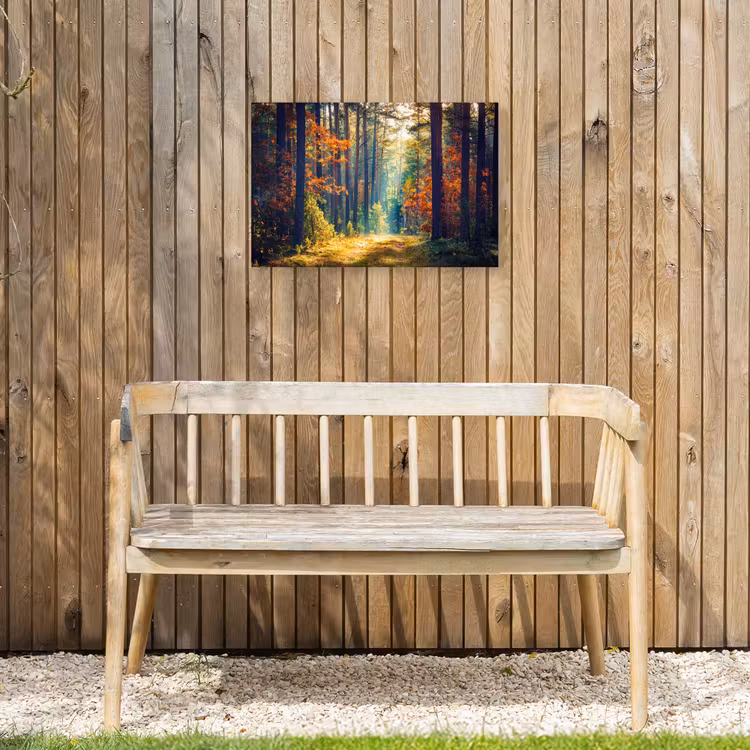 Bos - Zon - Natuur - Herfst Tuinposter op houten frame 2 cm dik klein -sfeer4