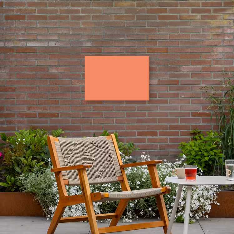 Warm - Clay - Terracotta Tuinposter op houten frame 2 cm dik klein 845 -sfeer3
