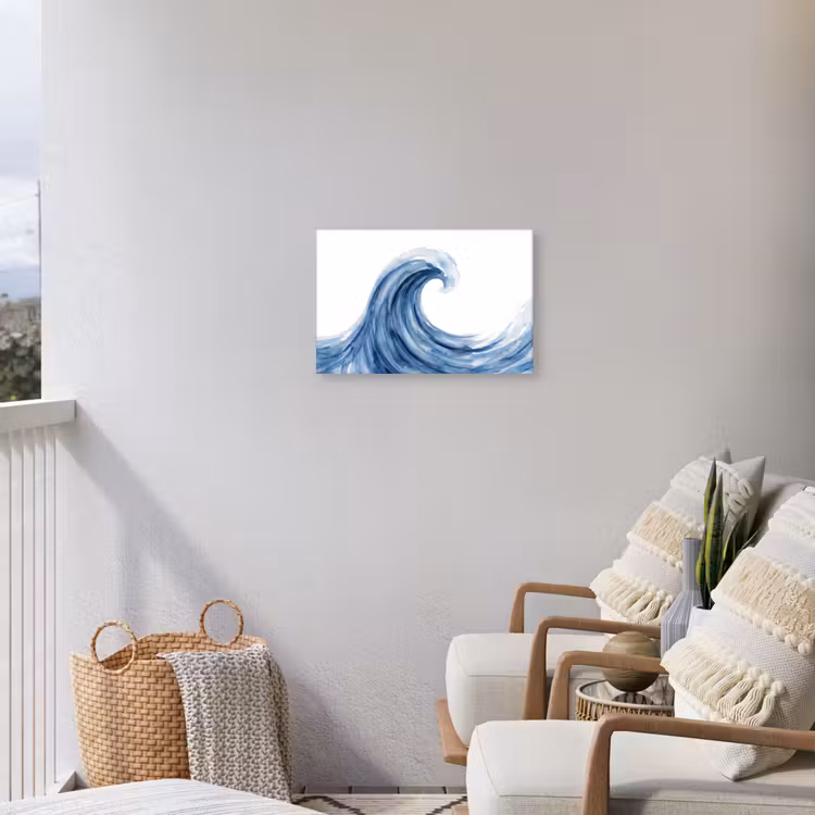 Water - Beweging - Natuur - Modern - Blauw Tuinposter op houten frame 2 cm dik klein -sfeer1