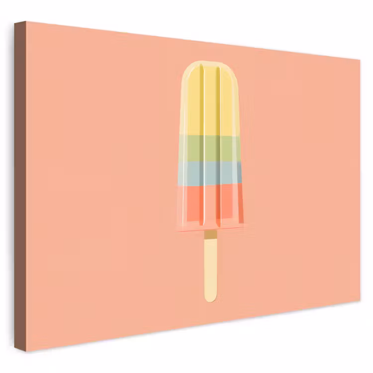 Waterijsje - Pasteltinten - Minimalistisch Tuinposter op houten frame 2 cm dik klein -3d