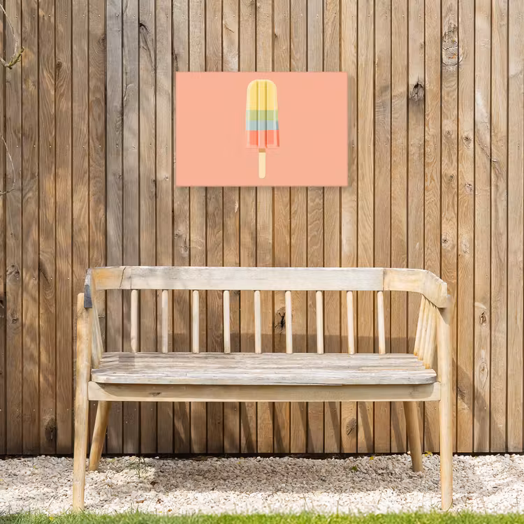 Waterijsje - Pasteltinten - Minimalistisch Tuinposter op houten frame 2 cm dik klein -sfeer4