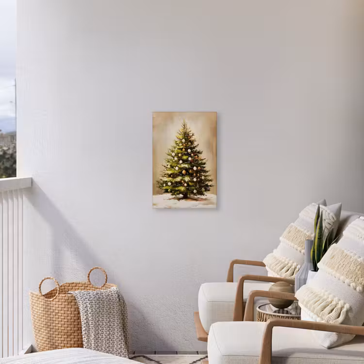 Kerst - Sfeer - Groen Tuinposter op houten frame 2 cm dik klein -sfeer1