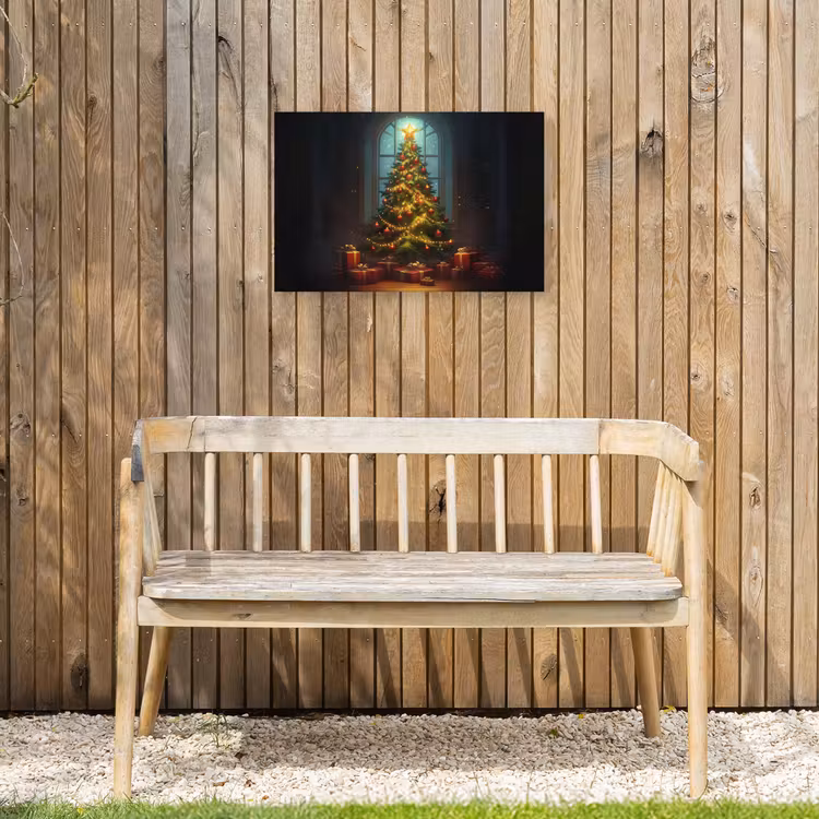 Kerstboom - Cadeau - Kerst - Winter Tuinposter op houten frame 2 cm dik klein -sfeer4