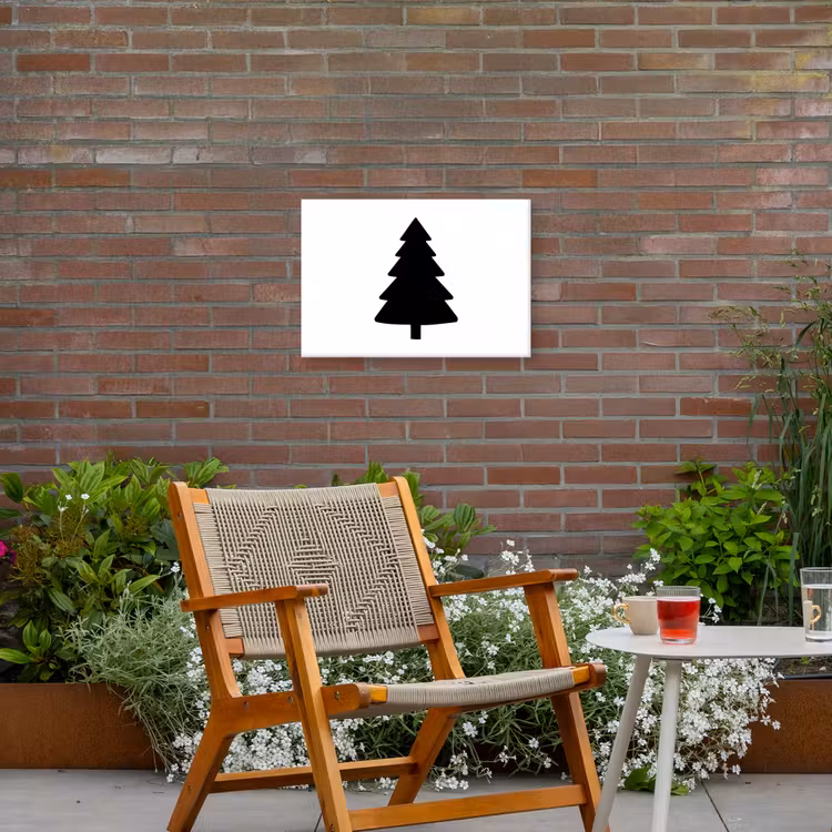 Kerstboom - Zwart - Kerstmis - Feest Tuinposter op houten frame 2 cm dik klein -sfeer3