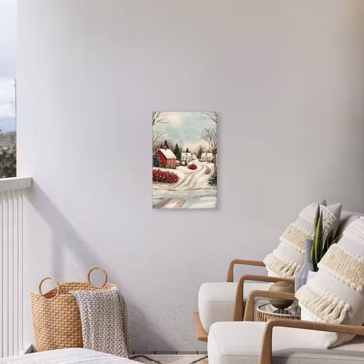 Kerstsfeer - Landelijk - Rood Tuinposter op houten frame 2 cm dik klein -sfeer1