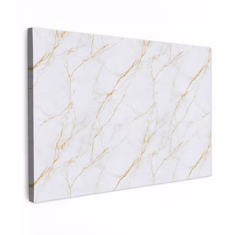 Wit - Marmer - Goud - Luxueus Tuinposter op houten frame 2 cm dik klein 845 -3d