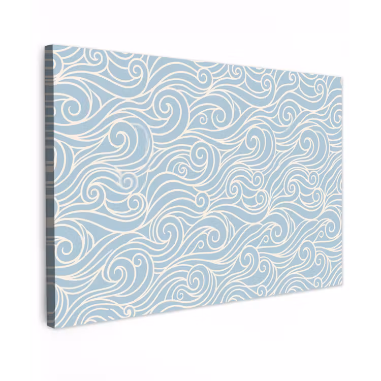 Golf - Abstract - Natuur - Modern - Blauw Tuinposter op houten frame 2 cm dik klein -3d