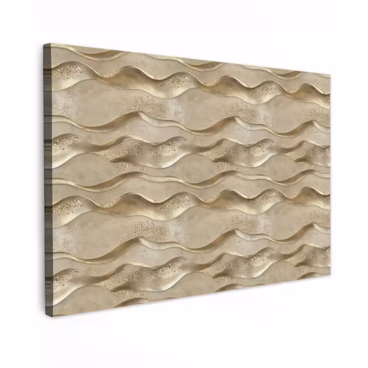 Golven - Patroon - Goud Tuinposter op houten frame 2 cm dik klein 845 -3d