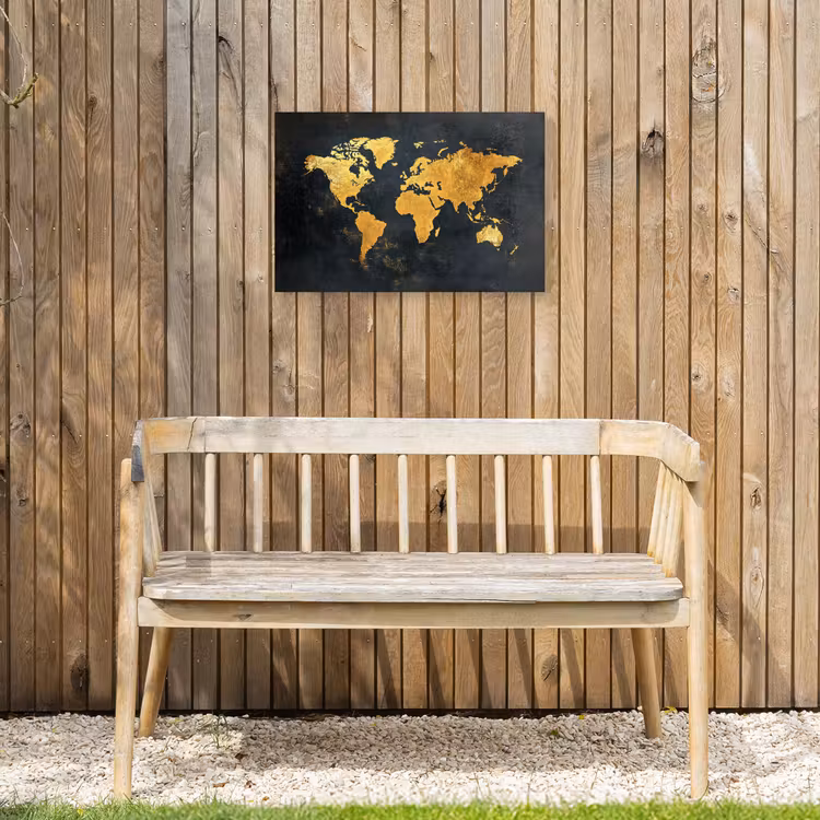 Wereldkaart - Ouderdom - Zwart Tuinposter op houten frame 2 cm dik klein -sfeer4