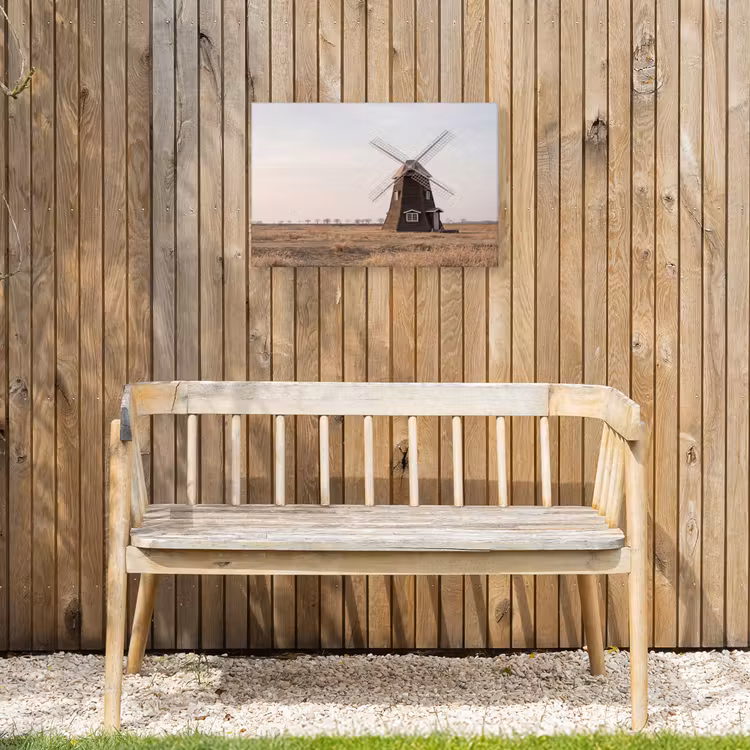 Windmolens - Landschap - Veld Tuinposter op houten frame 2 cm dik klein -sfeer4