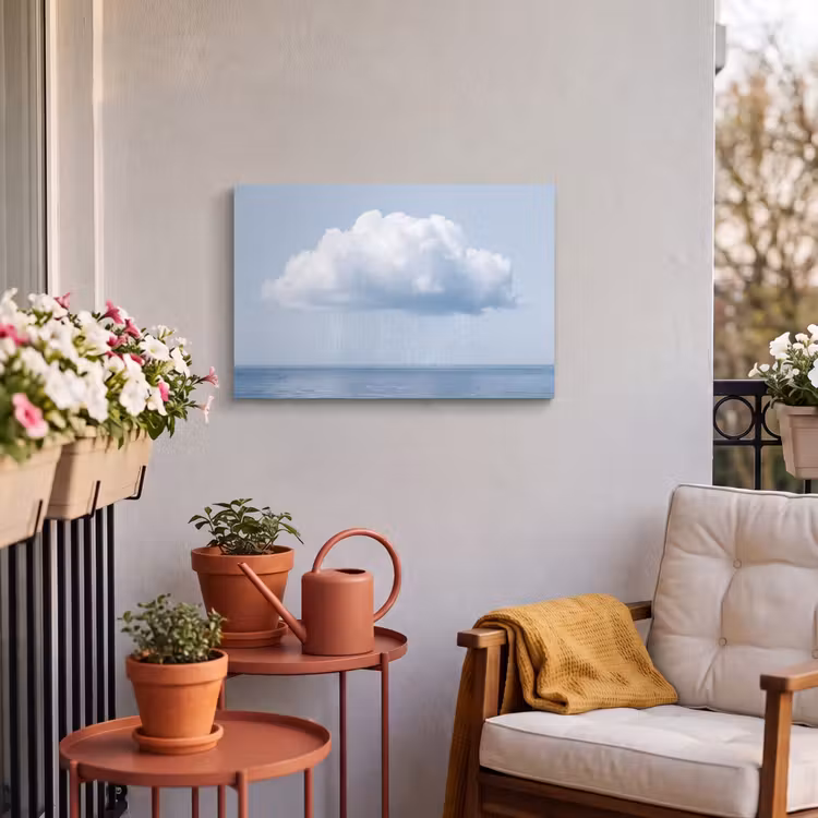 Outdoor Leinwand - Wolke – Regen – Natur - Wolk - Regen - Natuur Tuinposter op houten frame 2 cm dik klein