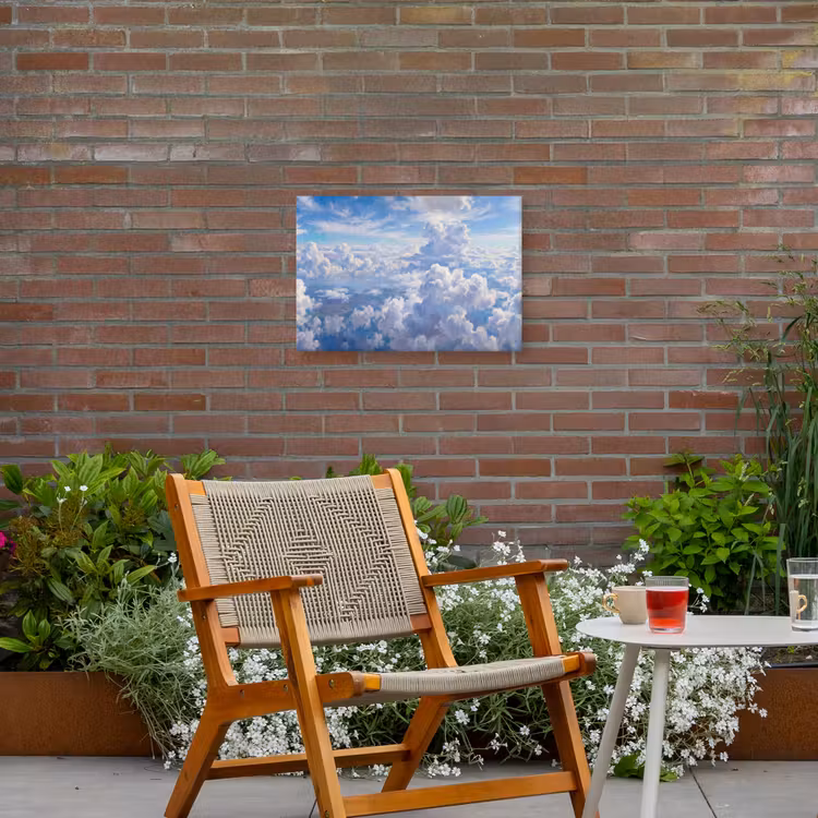 Wolken - Lucht - Natuur - Abstract - Blauw Tuinposter op houten frame 2 cm dik klein -sfeer3