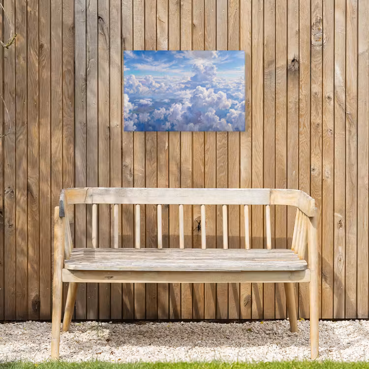 Wolken - Lucht - Natuur - Abstract - Blauw Tuinposter op houten frame 2 cm dik klein -sfeer4