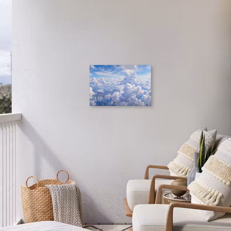 Wolken - Lucht - Natuur - Abstract - Blauw Tuinposter op houten frame 2 cm dik klein -sfeer1
